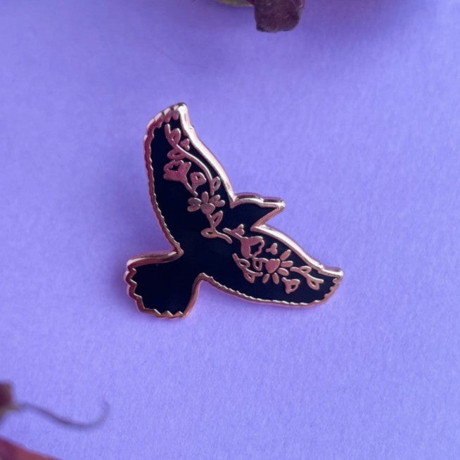 floral omen enamel pin