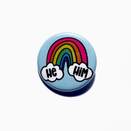 pronoun button - he/him