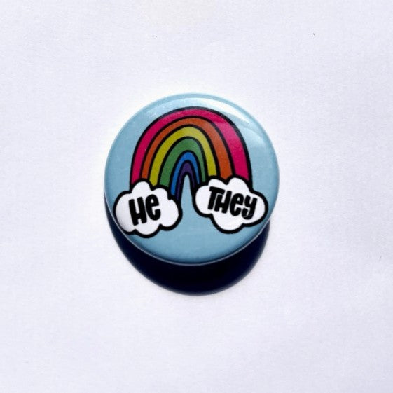 pronoun button - he/they