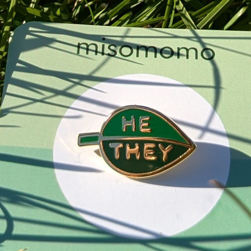 leafy pronoun pin - he/they
