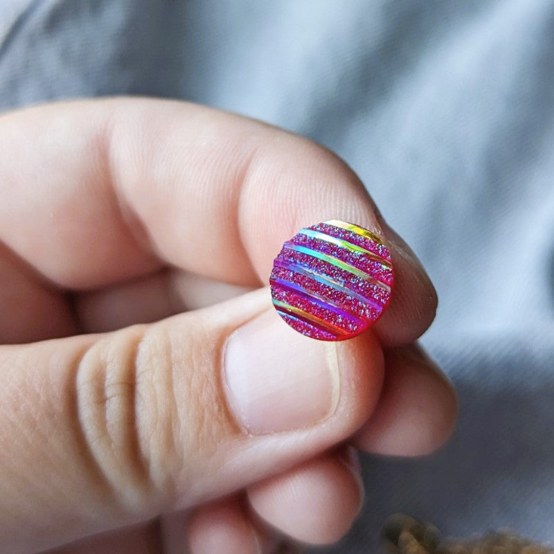dark pink iridescent lapel pin