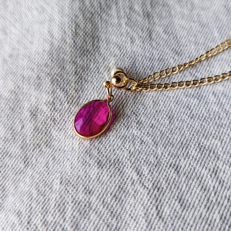 dark pink rhinestone lapel pin