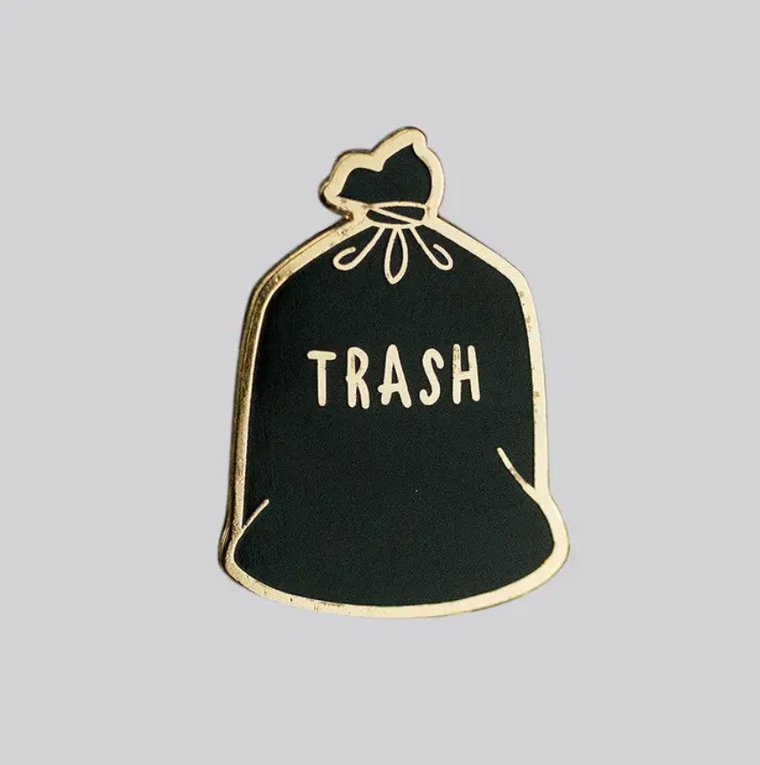 trash enamel pin
