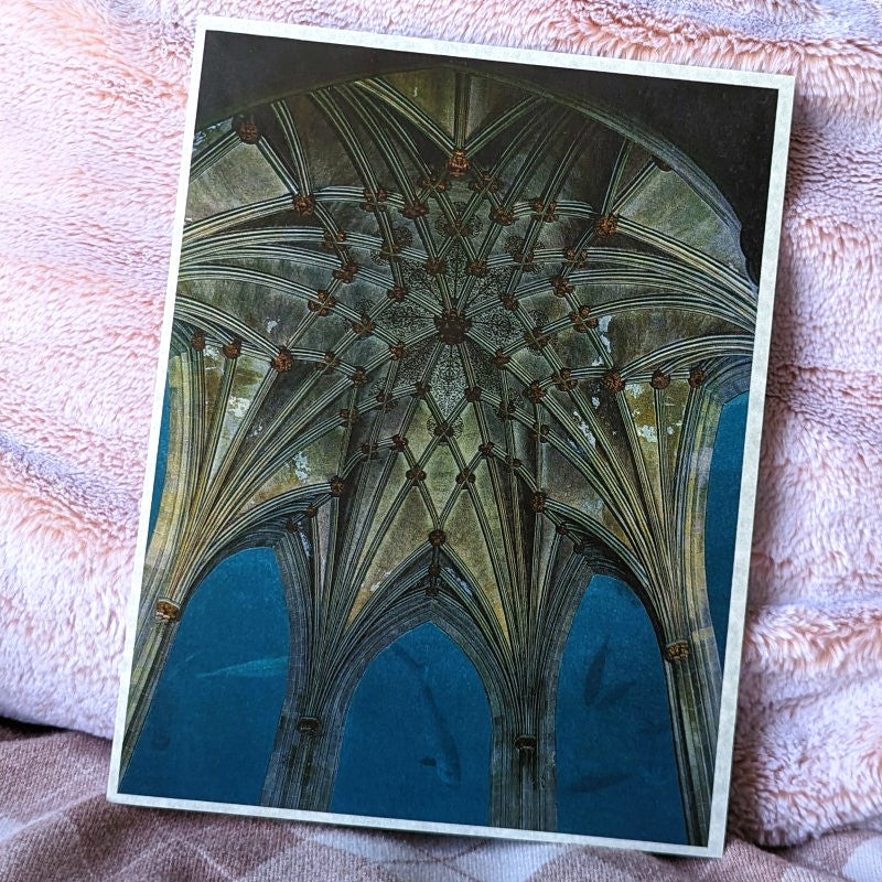 art print of a collage featuring church architecture and sea life