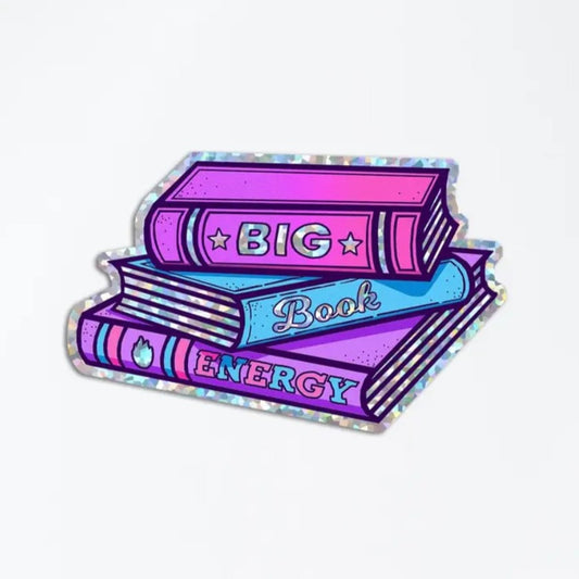 big book energy glitter sticker