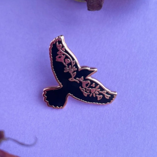 floral omen enamel pin