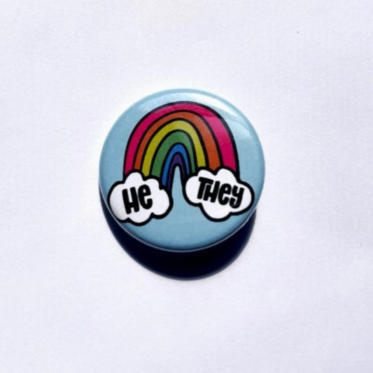 pronoun button - he/they