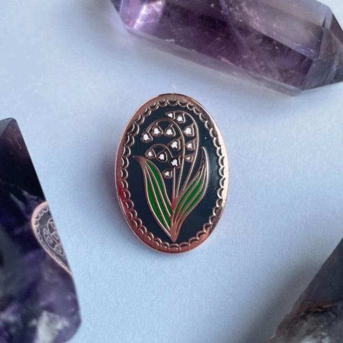 lily of the valley enamel pin