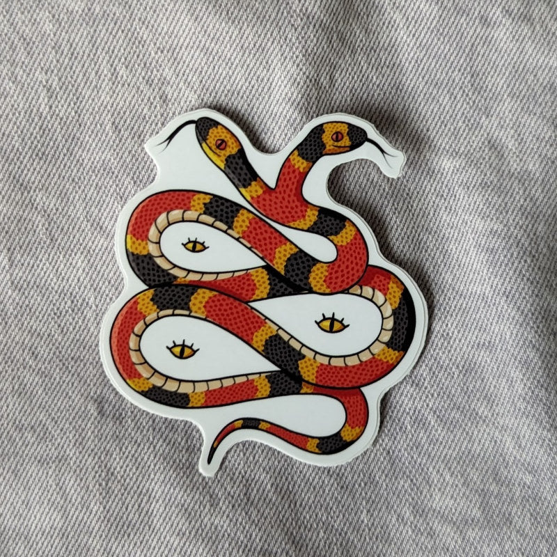 cool sticker of a two-headed coral snake 