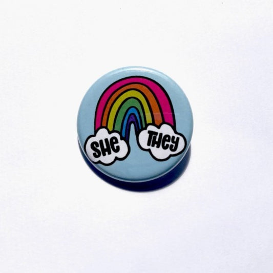 pronoun button - she/they